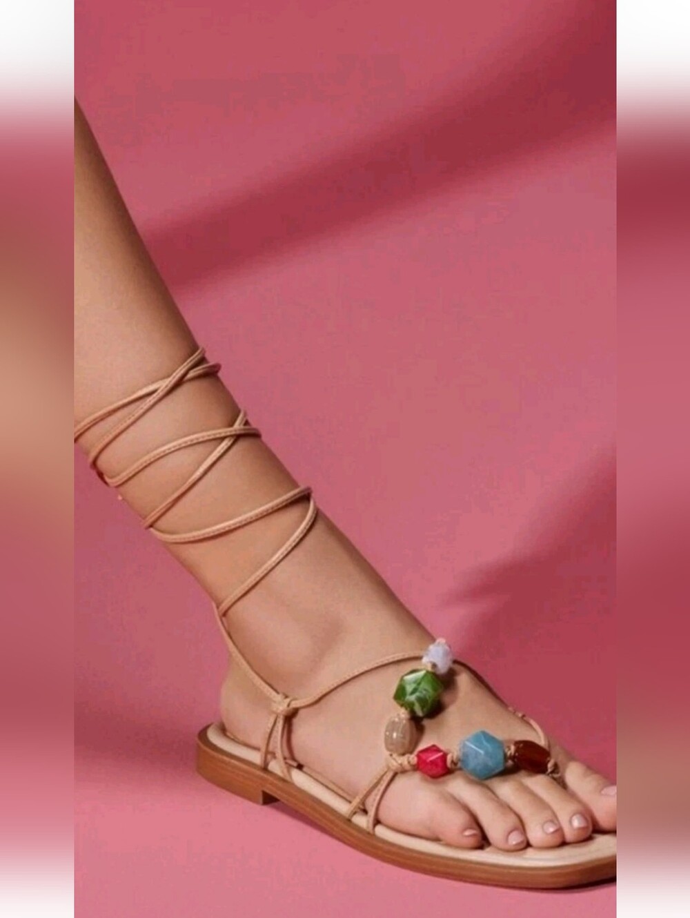 SCHUTZ Nude Gem Multimaterial Sandal (9.5B)